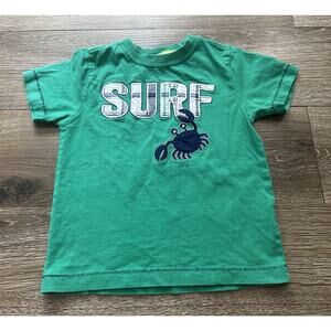 Gymboree Boys 18-24M Green Surf T-Shirt VGUC Beach Summer Graphic Tee
